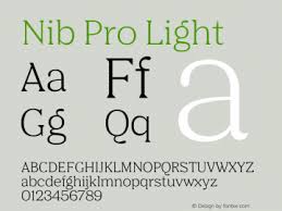Przykład czcionki Nib Pro